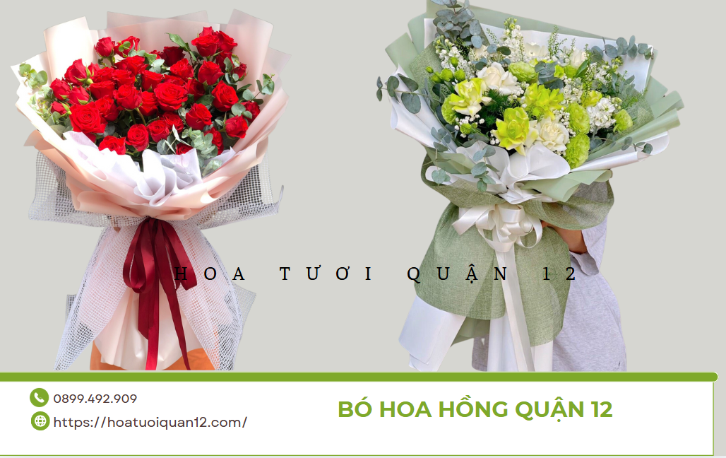 Mẫu b&oacute; hoa hồng đẹp quận 12