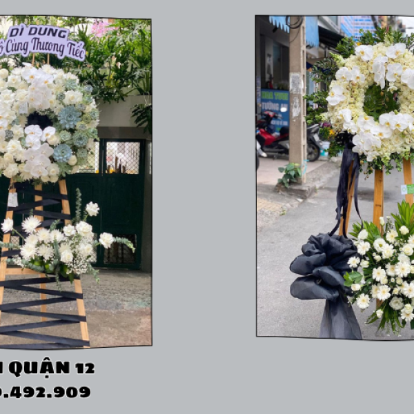 Hoa chia buồn quận 12 – Trang trọng, giao đúng giờ