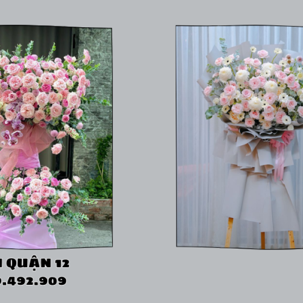 Đặt hoa khai trương quận 12 – Kệ hoa sang, giao nhanh