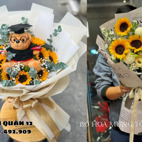 Mua bó hoa mừng tốt nghiệp đánh dấu hành trình trưởng thành