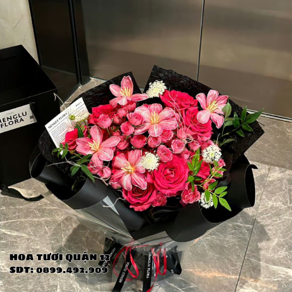 Hoa bó đẹp quận 12 – Bó hoa hiện đại, giao tận tay