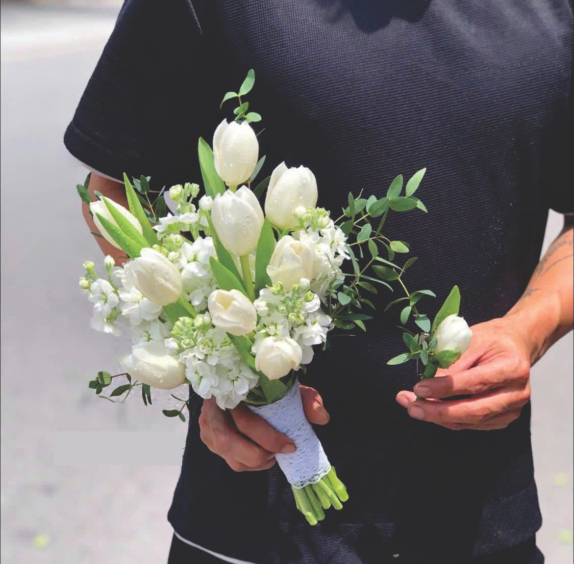 Bó Hoa Cưới Tulip trắng